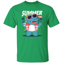 Summer Time Little Dinosaur | Short Sleeve T-shirt | 100% Cotton