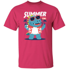 Summer Time Little Dinosaur | Short Sleeve T-shirt | 100% Cotton