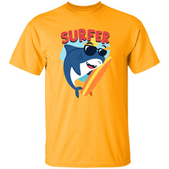 Surfing Shark | Short Sleeve Kids T-shirt | 100% Cotton