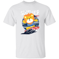 Lion Surfing | Short Sleeve T-shirt | 100% Cotton