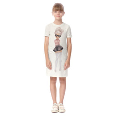 Polite Girl Short Sleeve Kid's Dress - T0240