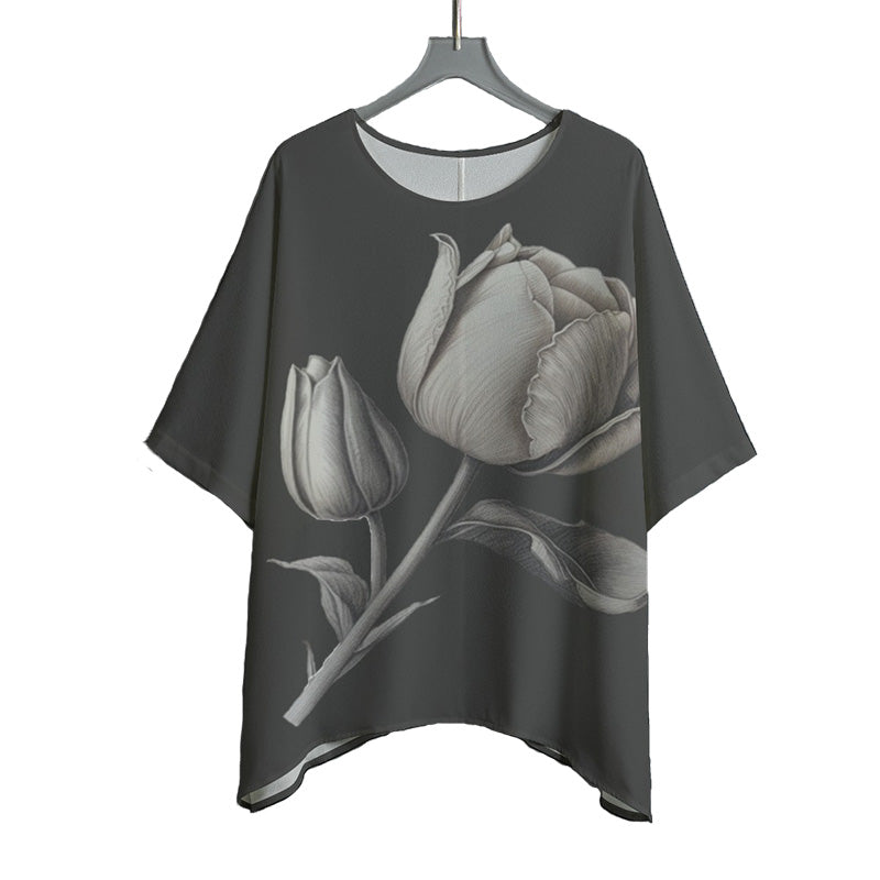 White Tulip Bat Sleeve Shirt