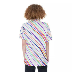 Rainbow Colors Striped Pattern | Women's Short Sleeve Shirt